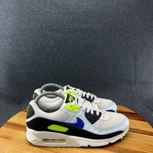 Nike Air Max 90 White Blue Volt Sneakers DH8010-102 Womens 9